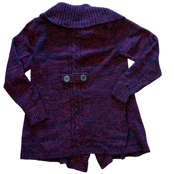 Style & Co Womens Button Front Cowl Neck Sweater-Red-L-GUC - Picture 7 of 8